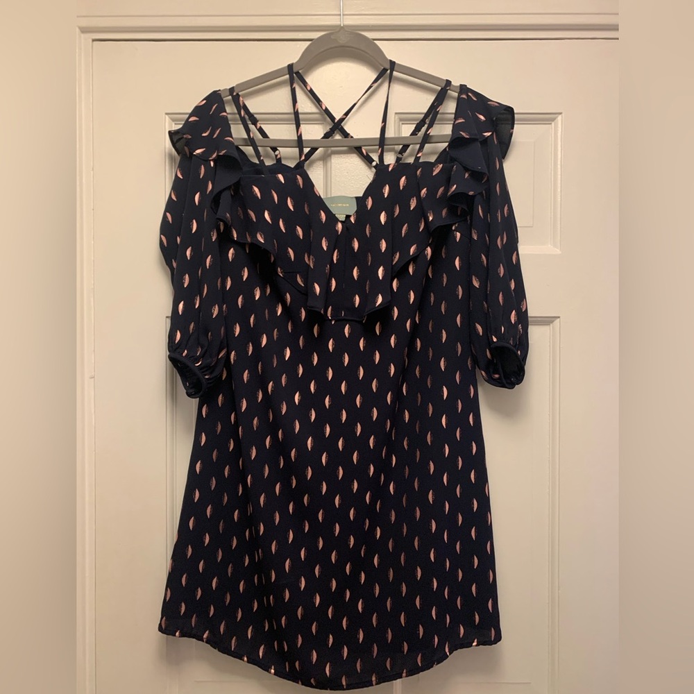 Skies Are Blue Navy and Pink Mini Dress